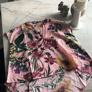 Short sleeve silky shirt